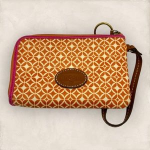 Fossil Coated Canvas Wristlet